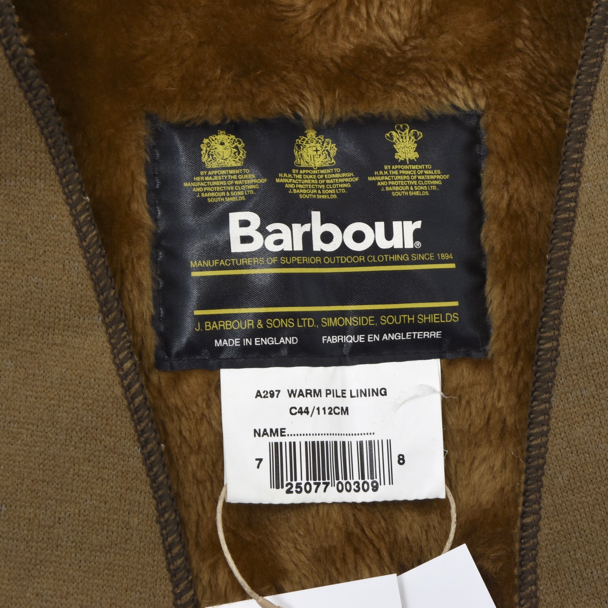 Barbour A297 Acrylic Lining Size C44/112cm - Brown – Leot James