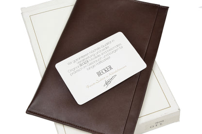 Becker Handmade Leather Passport Case/Wallet - Brown
