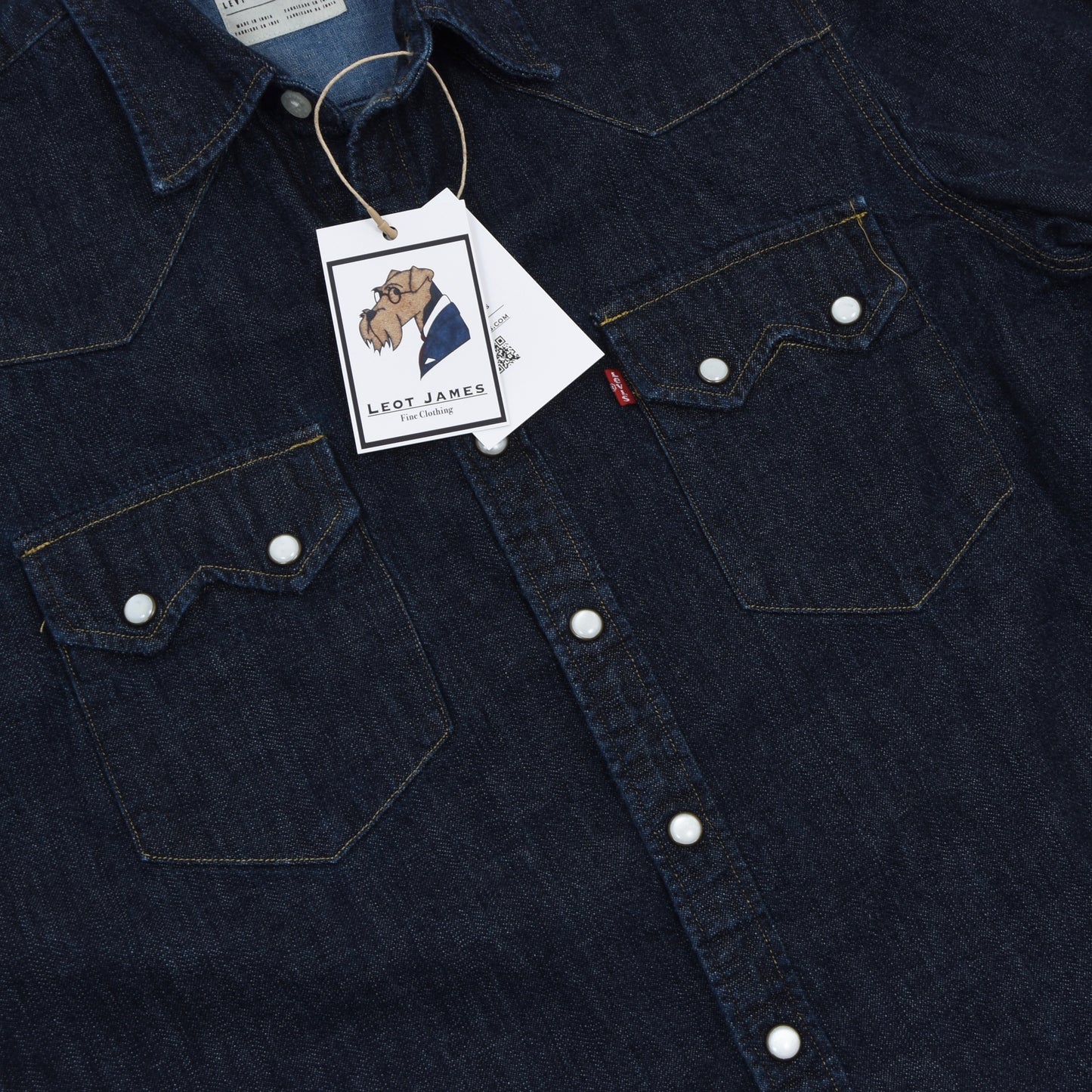 Levi's Classic Denim Snap Shirt Size S Slim Fit - Blue
