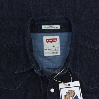 Levi's Classic Denim Snap Shirt Größe S Slim Fit - Blau