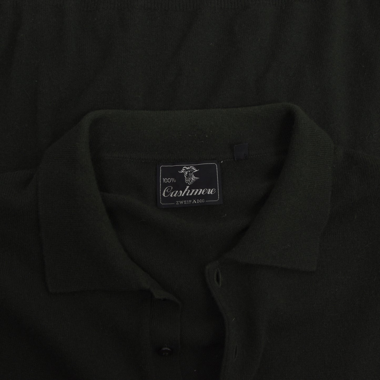 100 % Kaschmir-Polo-Pullover Größe XXL – Grün