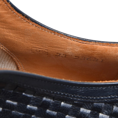 Ludwig Reiter Derby-Schuhe aus geflochtenem Leder Größe 9,5 - Schwarz &amp; Marineblau