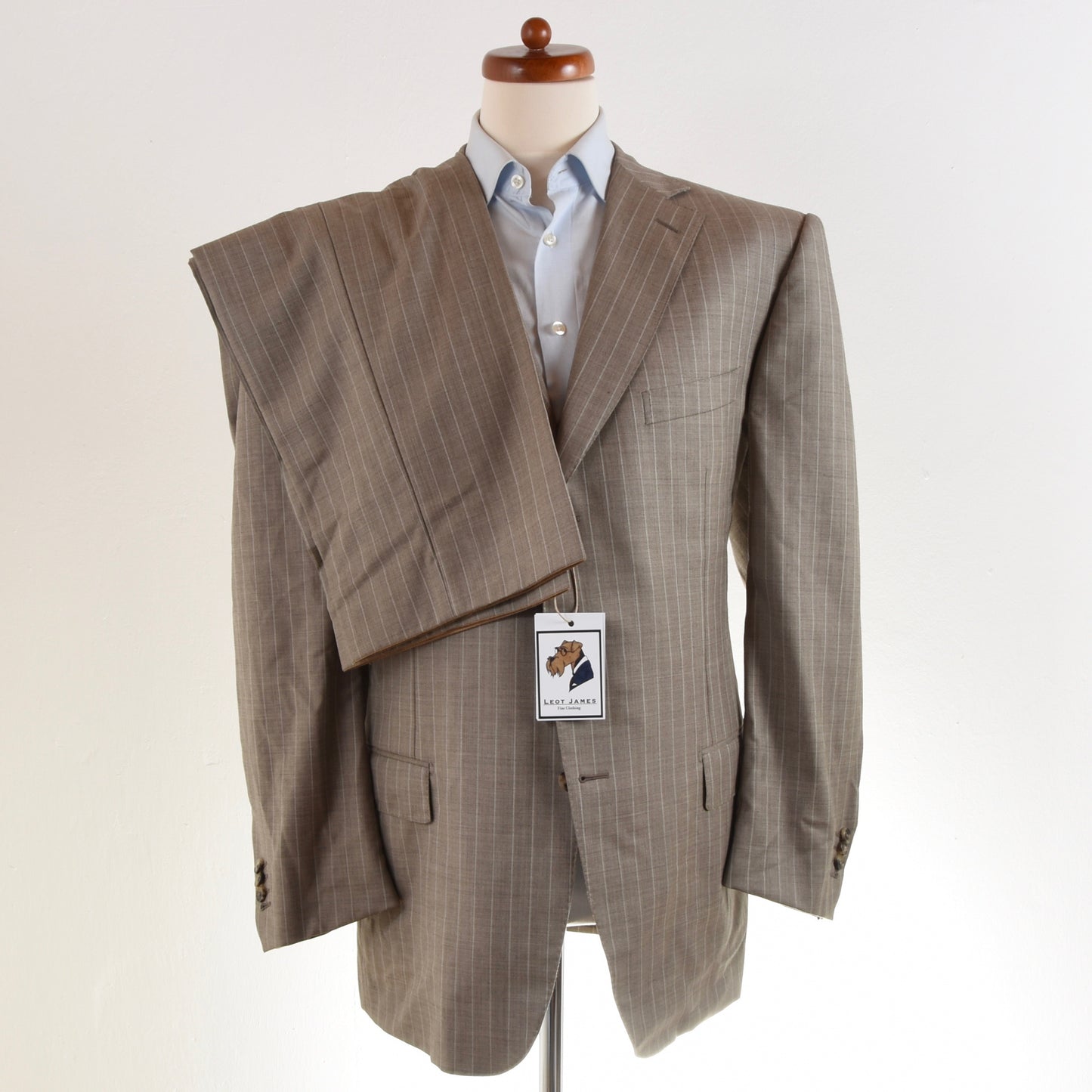 Ermenegildo Zegna Striped Trofeo Wool Suit - Tan-Grey