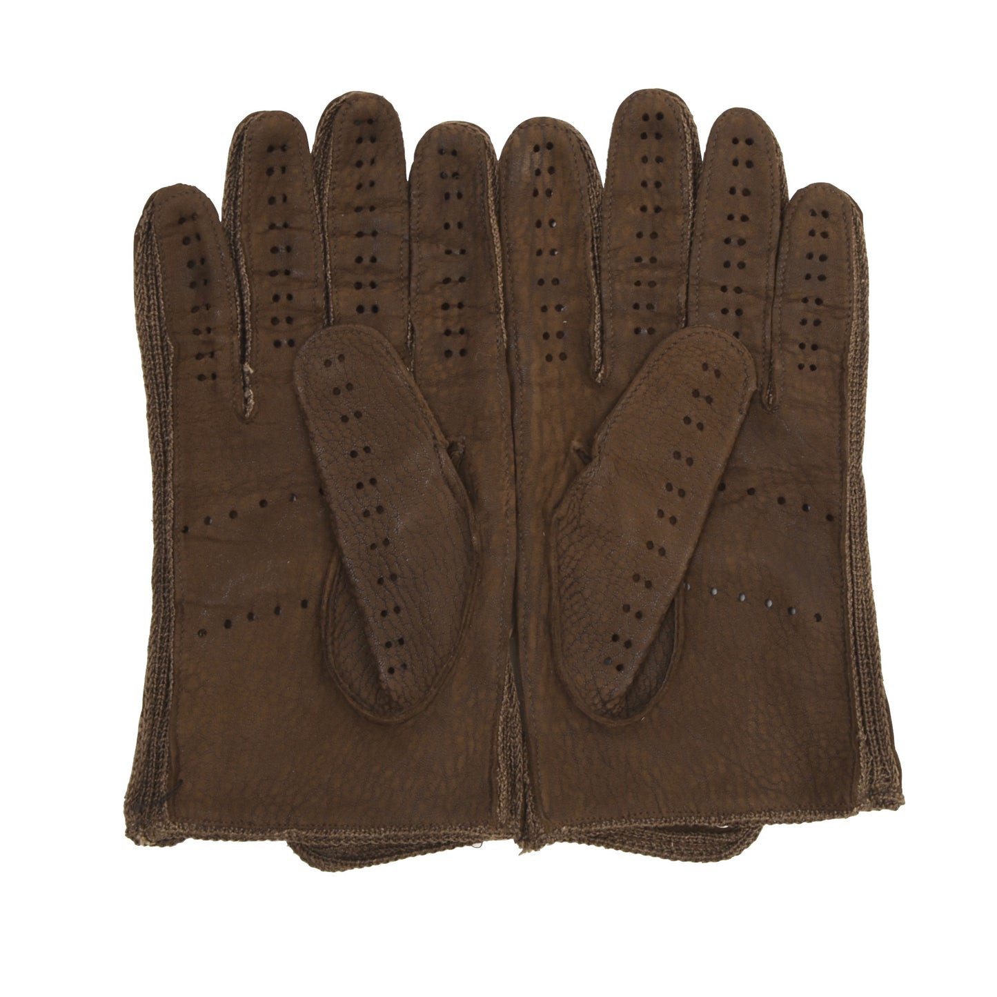 Carpincho Unlined Leather Driving Gloves Size 9.5 - Brown