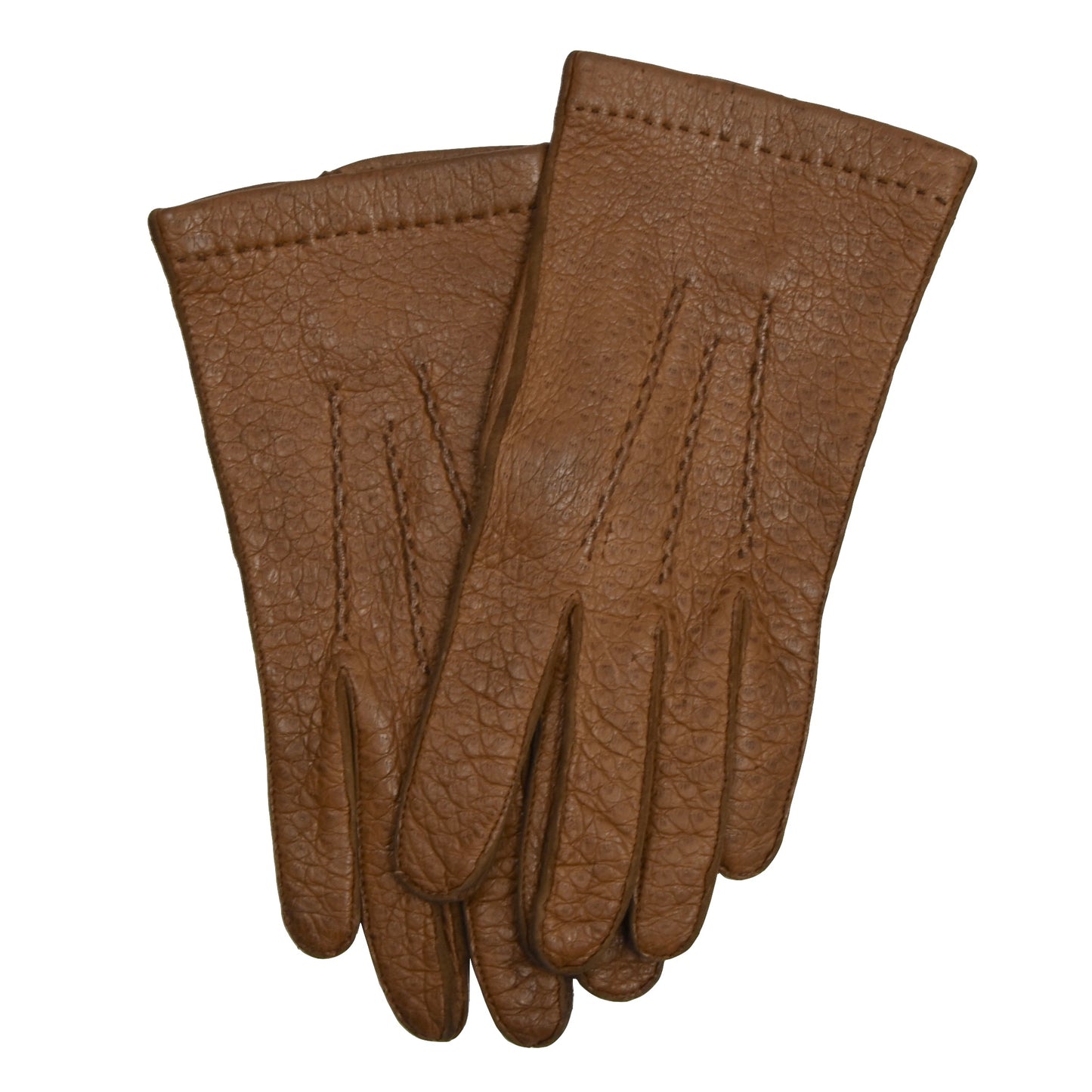 Unlined Peccary Leather Gloves Size 9 - Tan