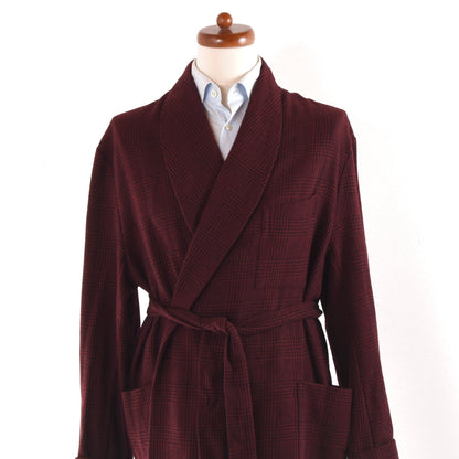 Classic Vintage Shawl Collar Wool Robe Size 48 - Glenplaid