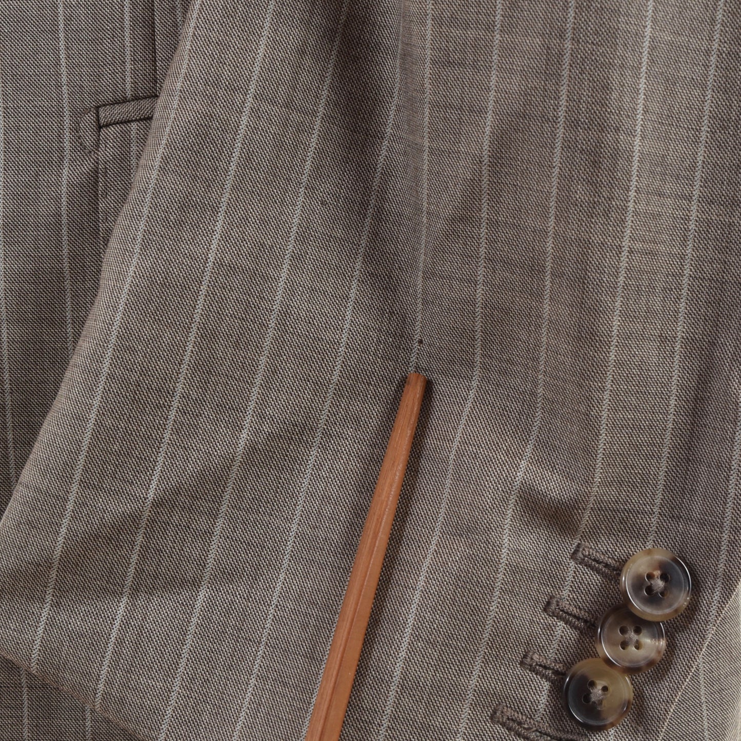 Ermenegildo Zegna Striped Trofeo Wool Suit - Tan-Grey