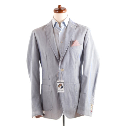 Hugo Boss Seersucker Jacket Size 50 Slim Fit - Blue/White