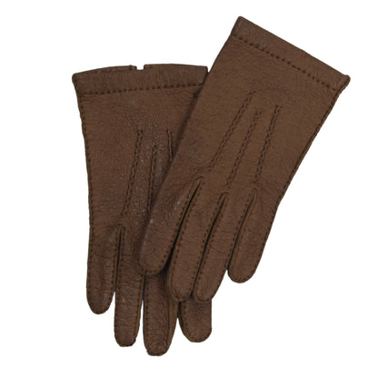 Unlined Peccary Gloves Size 8 3/4 - Tan/Brown