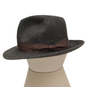 Borsalino Unlined Fur Felt Hat Size 61 - Grey