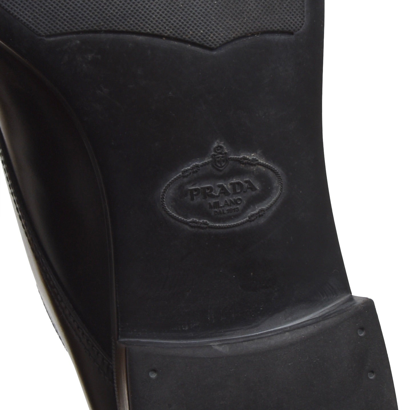 Prada Plain Toe Leather Shoes Size 8.5 EE - Black
