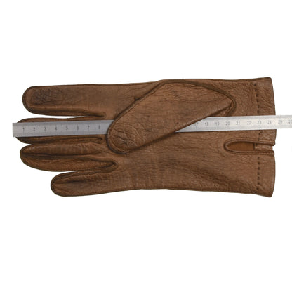 Unlined Peccary Leather Gloves Size 9 - Tan