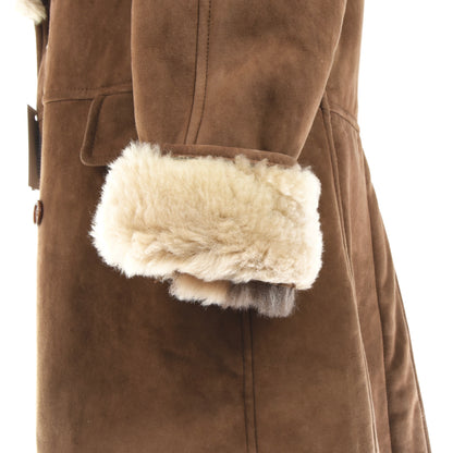Double-Breasted Shearling Coat Size 50 - Brown