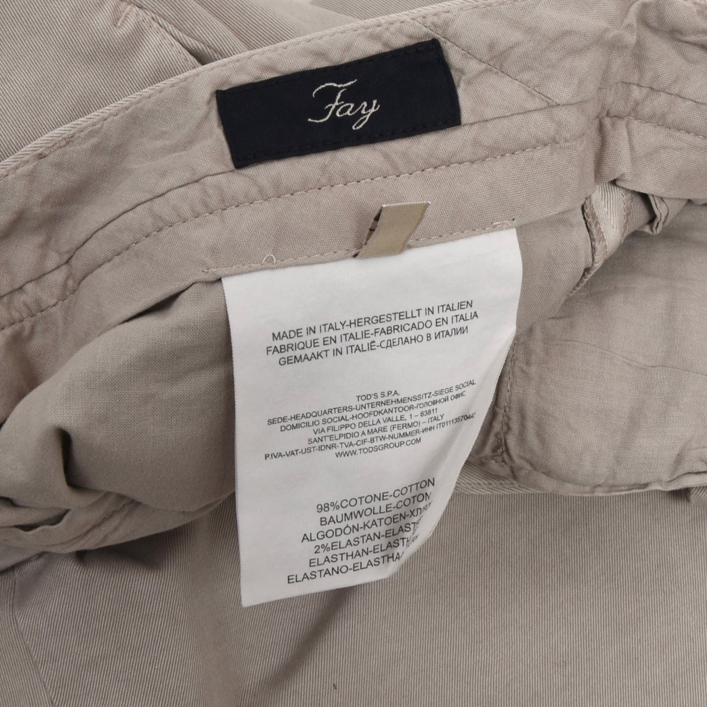 NWD Fay Slim Chino Pants Size 50 - Sand