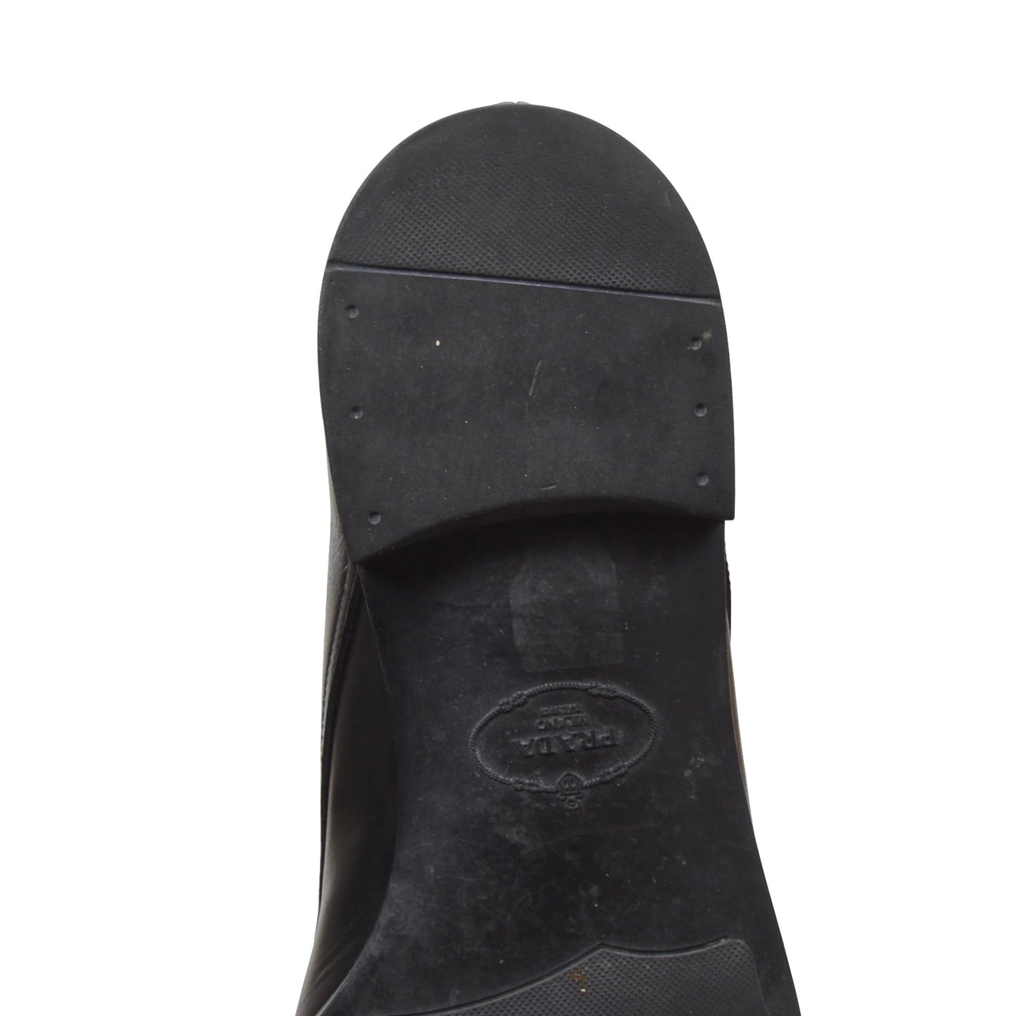 Prada Plain Toe Lederschuhe Größe 8,5 EE - Schwarz