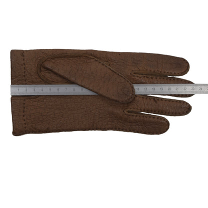 Ungefütterte Peccary-Handschuhe Größe 8 3/4 - Hellbraun/Braun