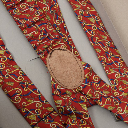 NOS Silk Braces & Tie Set - Red
