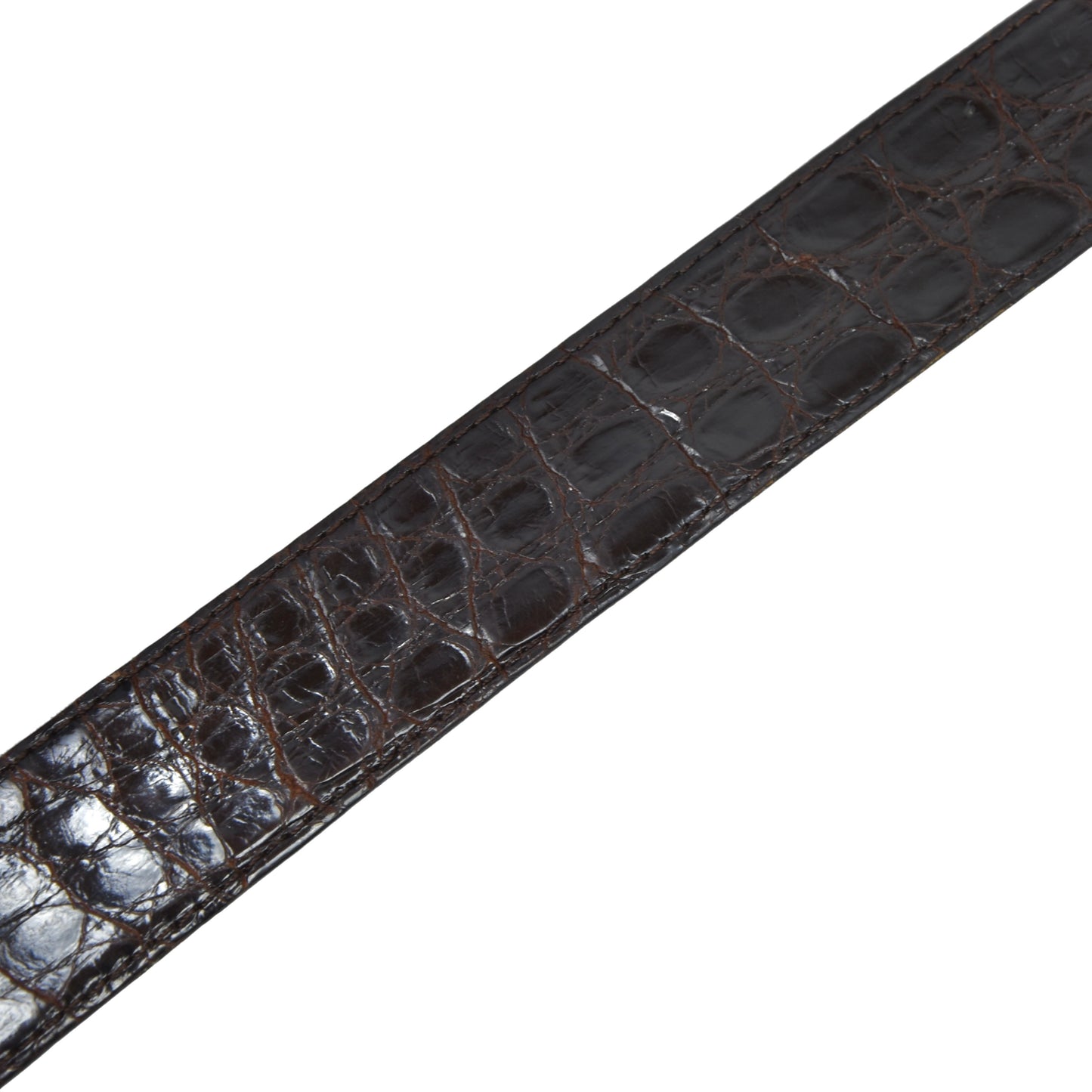 Genuine Madagascar Crocodile Belt Length Size 105/42" ca. 112.5cm - Brown