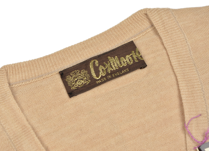 Coxmoore of England V-Neck Wool Sweater XL - Natural Tan