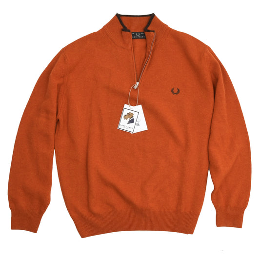 Fred Perry Wollpullover, Größe 122 cm/48" – Kürbisorange