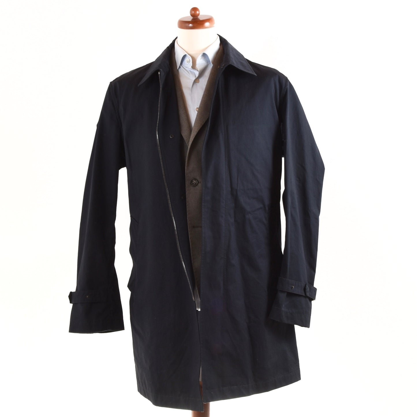 Montedoro Trench/Mac Coat Size 54 - Navy Blue