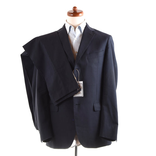 Boggi Milano Wool Suit Size 48 - Navy Stripe