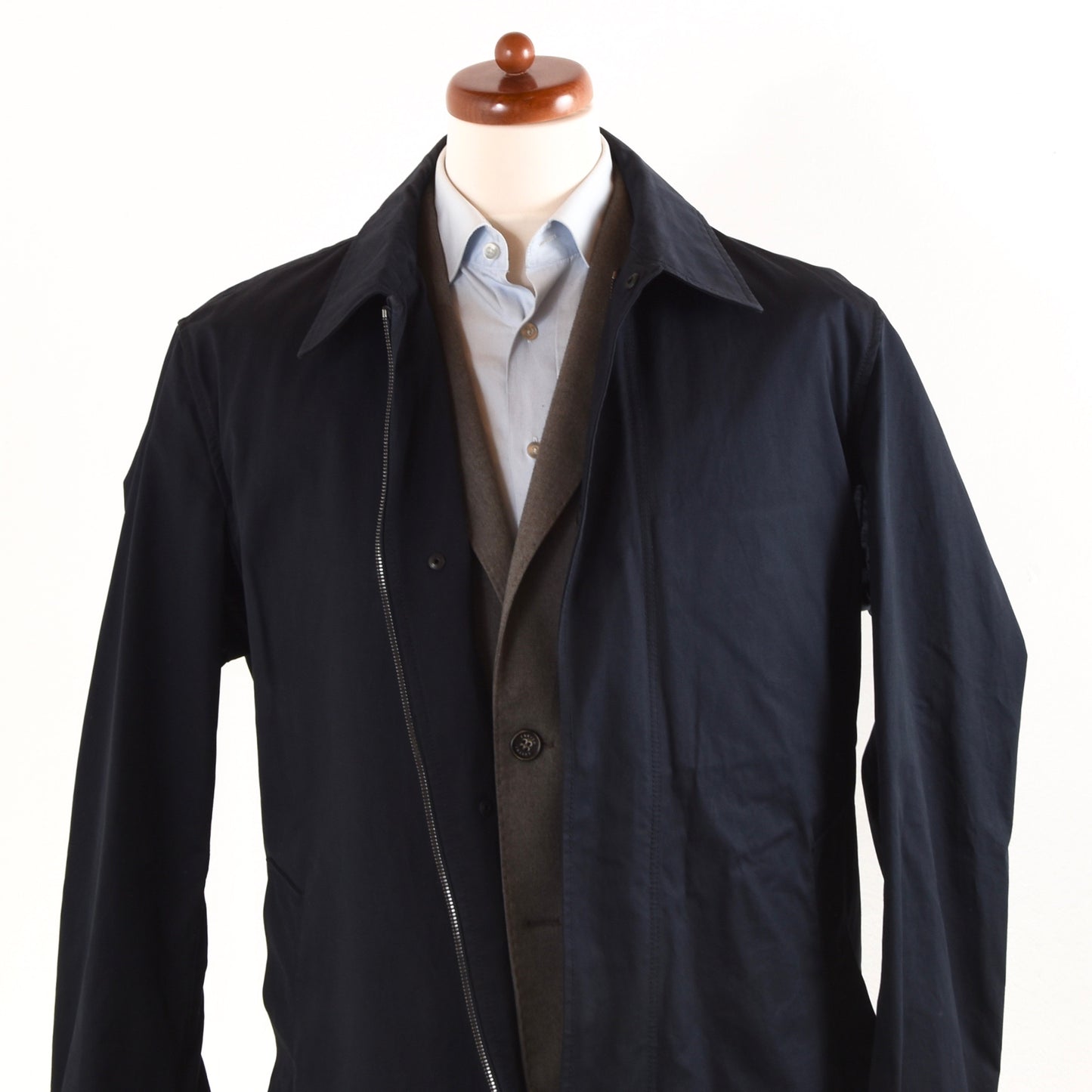 Montedoro Trench/Mac Coat Size 54 - Navy Blue