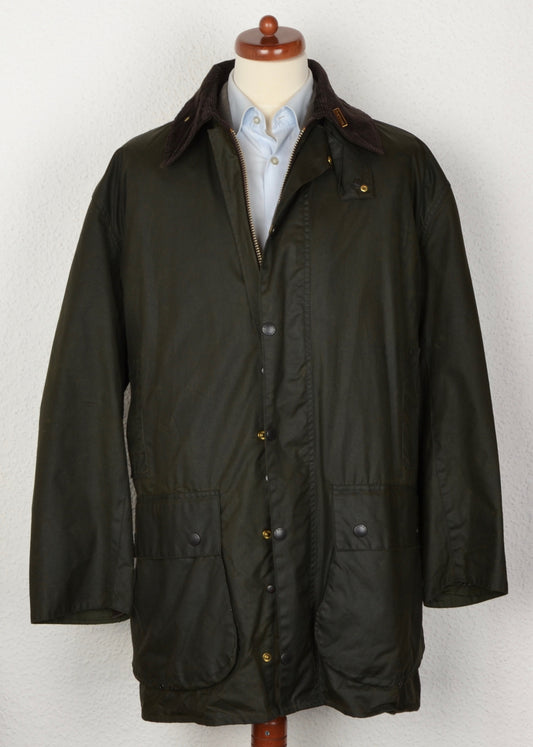 Barbour Border Waxed Jacket Size C46/117cm - Green