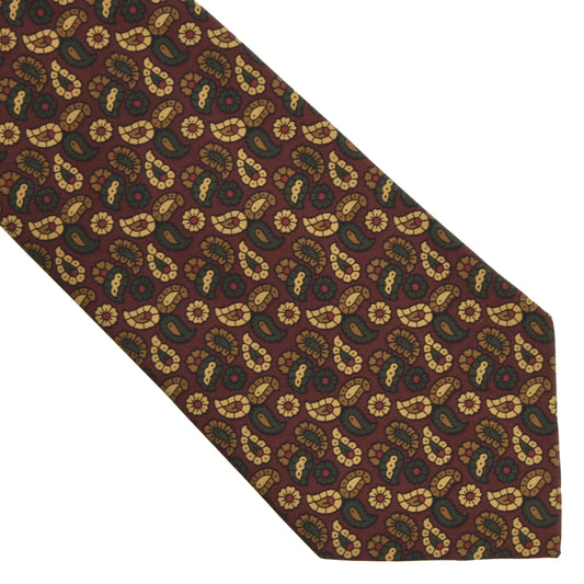 Drake's London Seidenkrawatte – Burgund Paisley