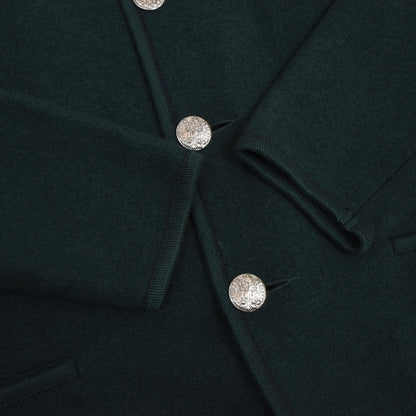 Klassische Strickjacke/Jacke aus gekochter Wolle, Größe 56 - Grün