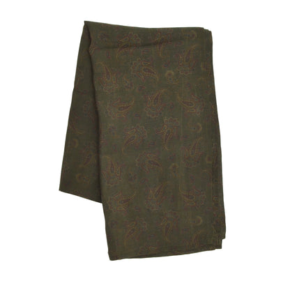 Ancient Madder Silk Dress Scarf - Green Paisley