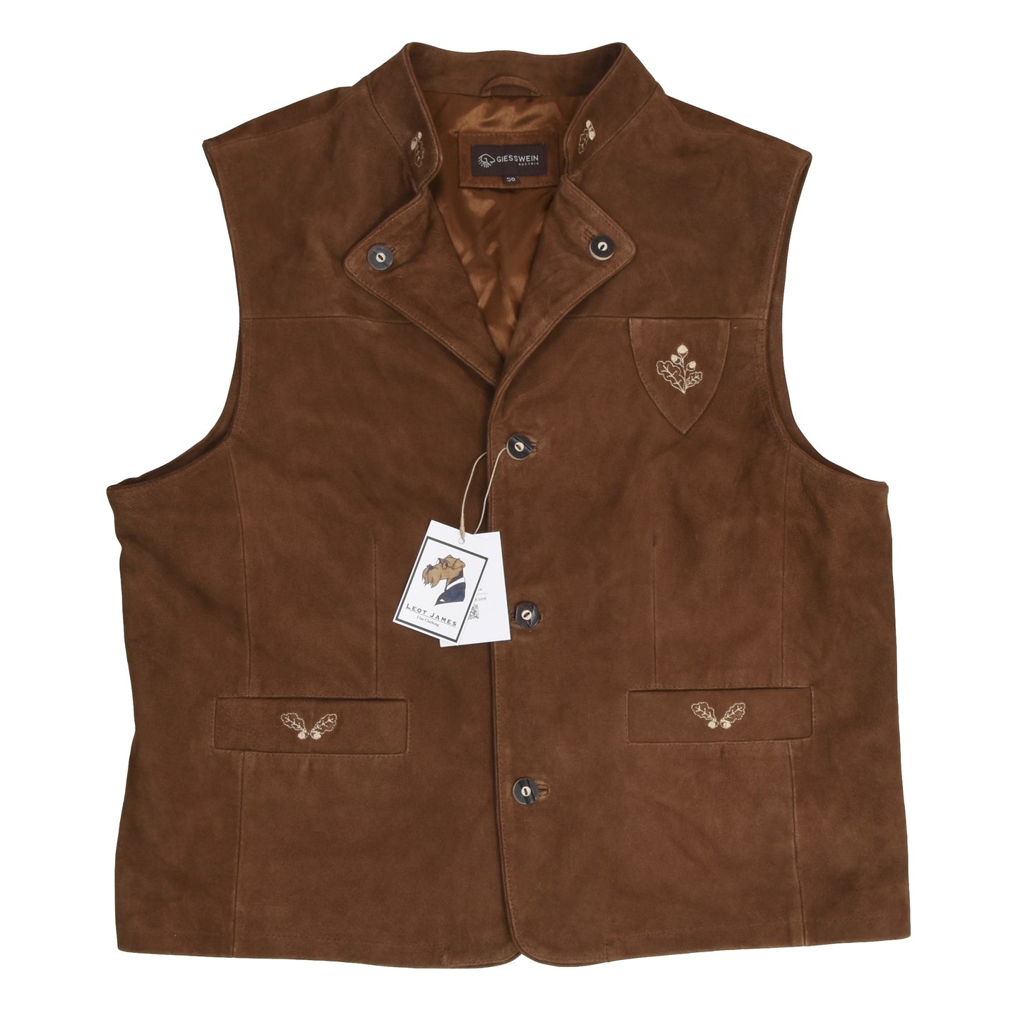 Giesswein Leather Vest Size 58 - Brown