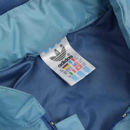 Vintage 80er Jahre Adidas Packable Nylon Regenjacke Größe 50/40 - Himmelblau