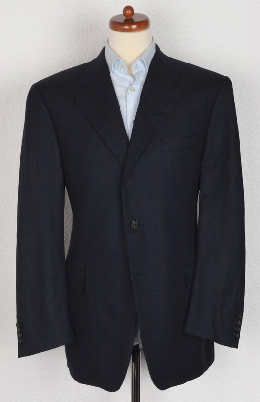 Canali 100% Cashmere Jacket Size 56 - Navy Windowpane