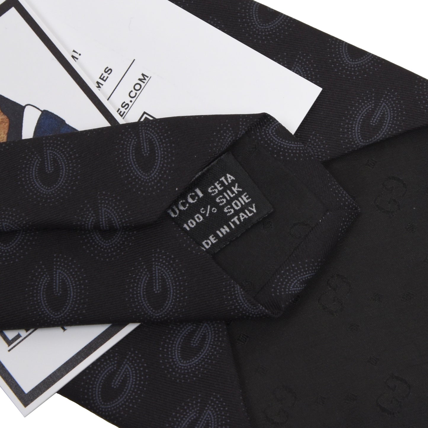 Gucci Monogram Tie - Black/Charcoal