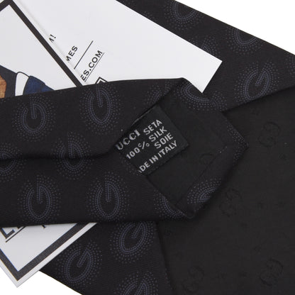 Gucci Monogram Tie - Black/Charcoal