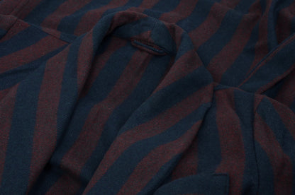 Vintage ungefütterte Robe - Burgund &amp; Navy Stripe