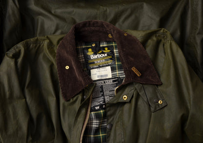 Barbour Border Waxed Jacket Size C46/117cm - Green