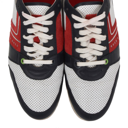 Hugo Boss Leder Sneakers Größe 43 - Weiß, Rot, Blau
