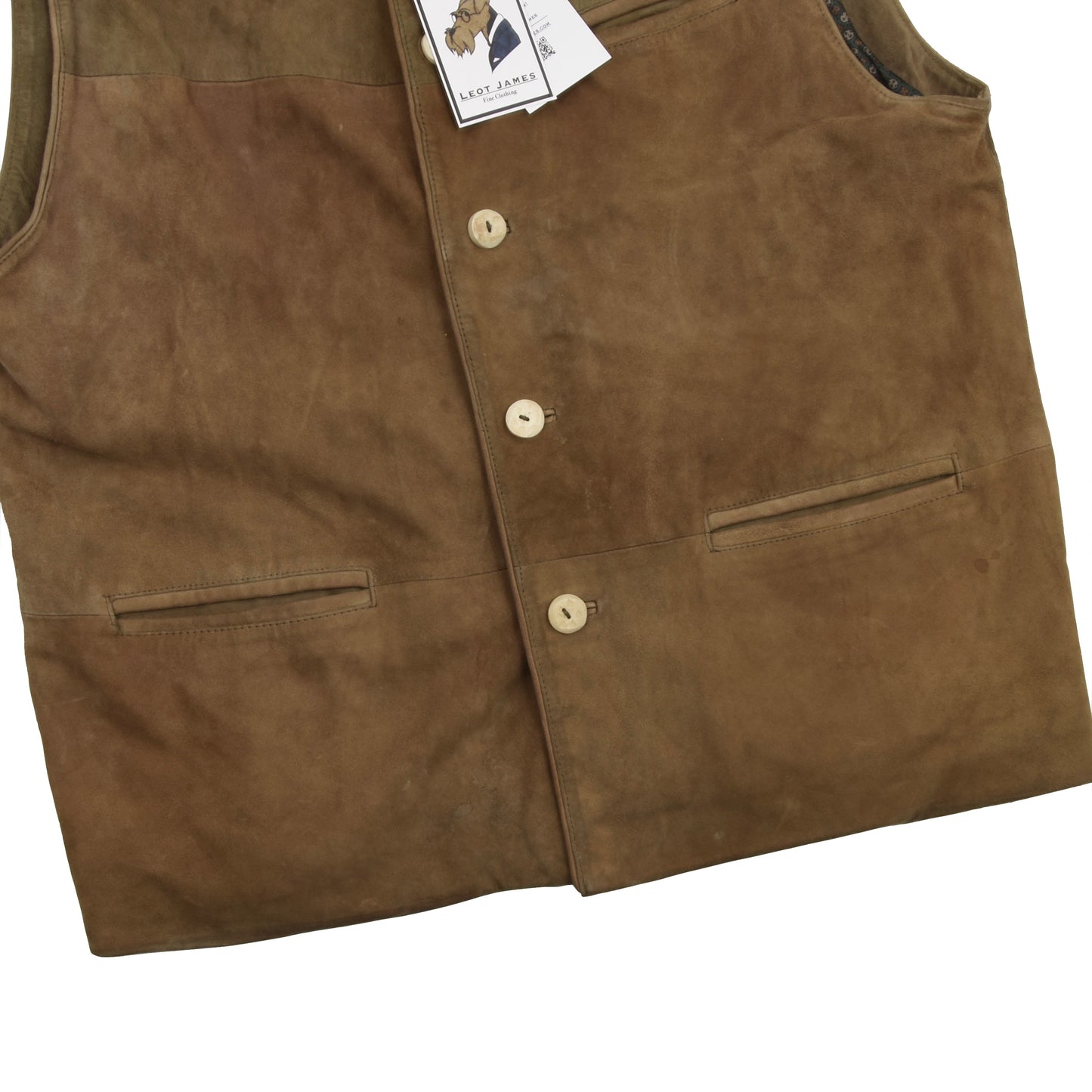 Nockstein Leather Vest Size 50 - Brown/Tan