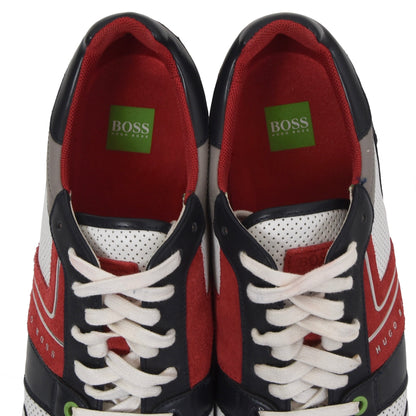 Hugo Boss Leder Sneakers Größe 43 - Weiß, Rot, Blau