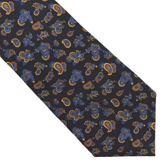 Ascot Seidenkrawatte - Schwarzes Paisley