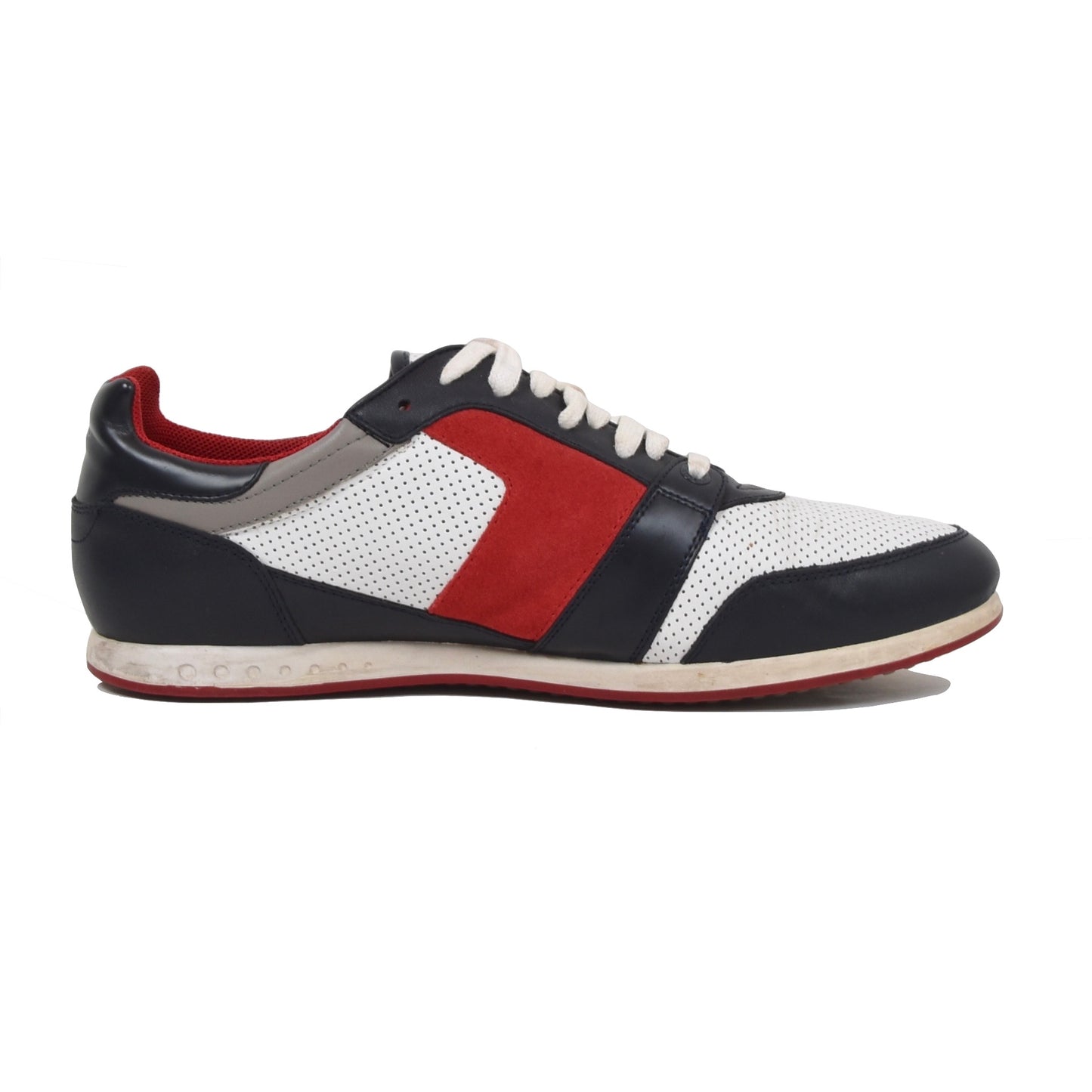 Hugo Boss Leder Sneakers Größe 43 - Weiß, Rot, Blau