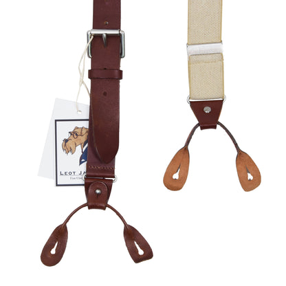 Classic Leather Braces/Suspenders Made in England - Brown