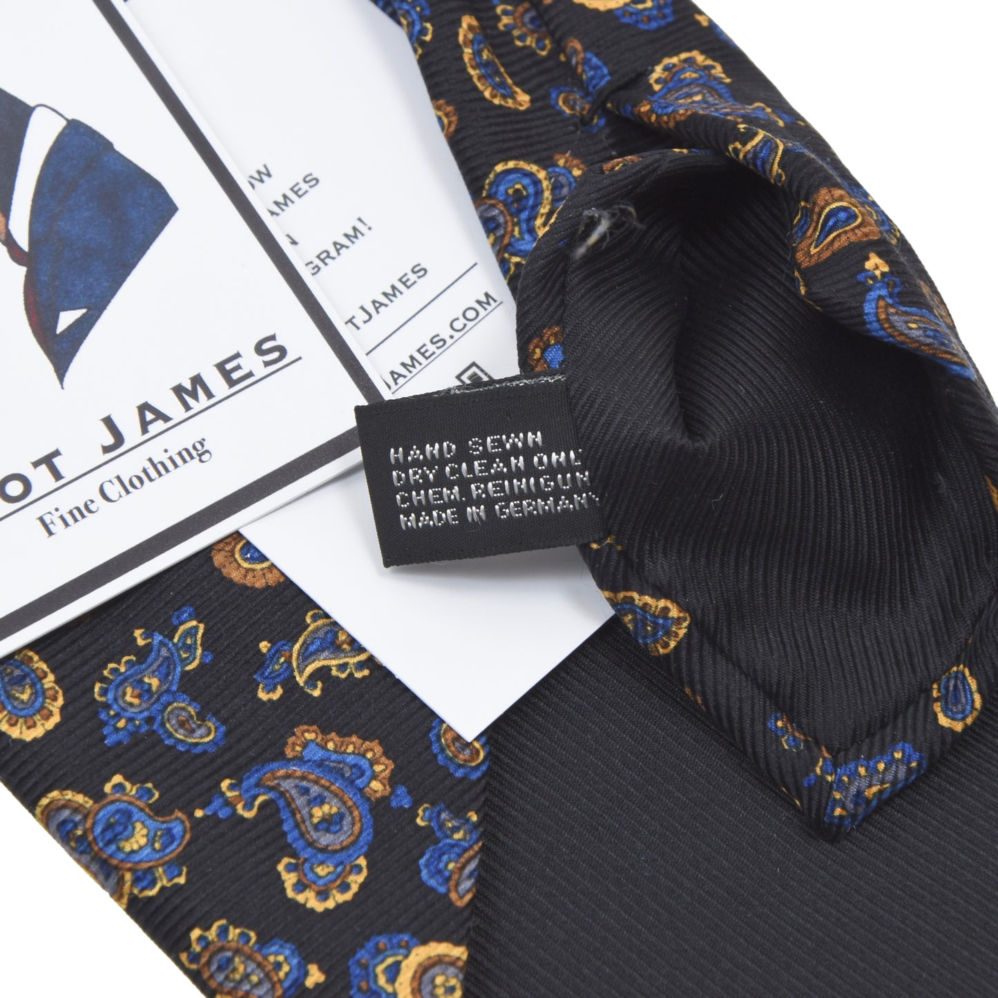 Ascot Silk Tie - Black Paisley