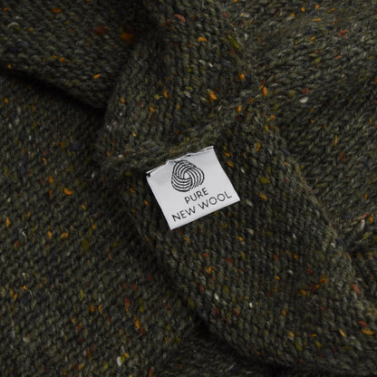Rossan Donegal Pullover aus irischer Wolle Größe - Grün gesprenkelt