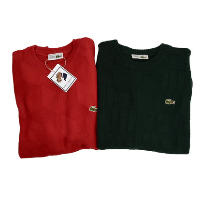 2x Vintage Lacoste Sweaters Size 6 - Red & Green
