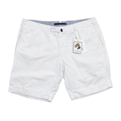 Incotex Chinolino Leinen/Baumwolle Shorts Größe 56 - Weiß