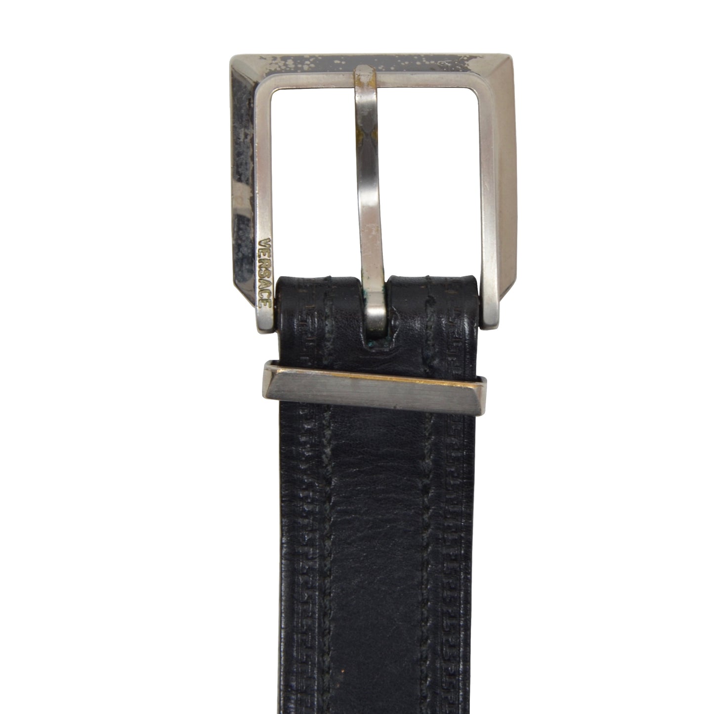 Vintage Gianni Versace griechischen Schlüssel Gürtel 3284 Größe 95/38 - schwarz