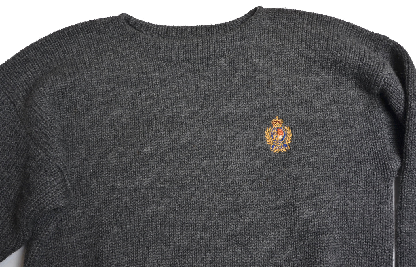 Vintage Polo Ralph Lauren Grobstrick Pullover Größe XL - grau